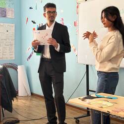 A Peace Corps Volunteer teacher