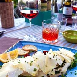 Insalata di Sepia mit Ruccola und Parmesan