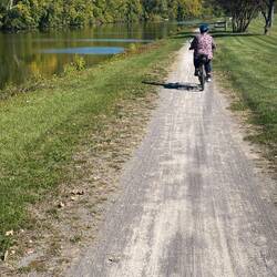 Jill Riding thr Erie Canal way Trail