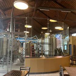 Part of the Two Brothers Brewery inside the roundhouse