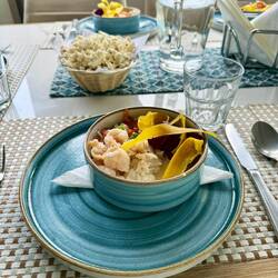 Nach drei Tauchgängen gibt's erst mal eine riesige Portion Ceviche zur Stärkung