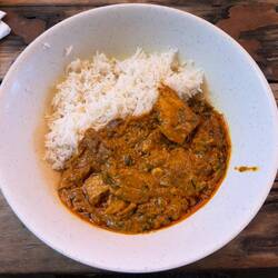 My mahi mahi curry at Cafe de Amis.