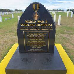 The World War II memorial at the Maui Veterans Cemetery.