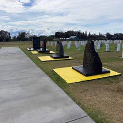 The four memorials at the Maui Veterans Cemetery.