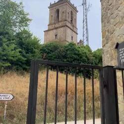 At the famous wine fountain outside Estella, where pilgrims can taste the wine for free.
