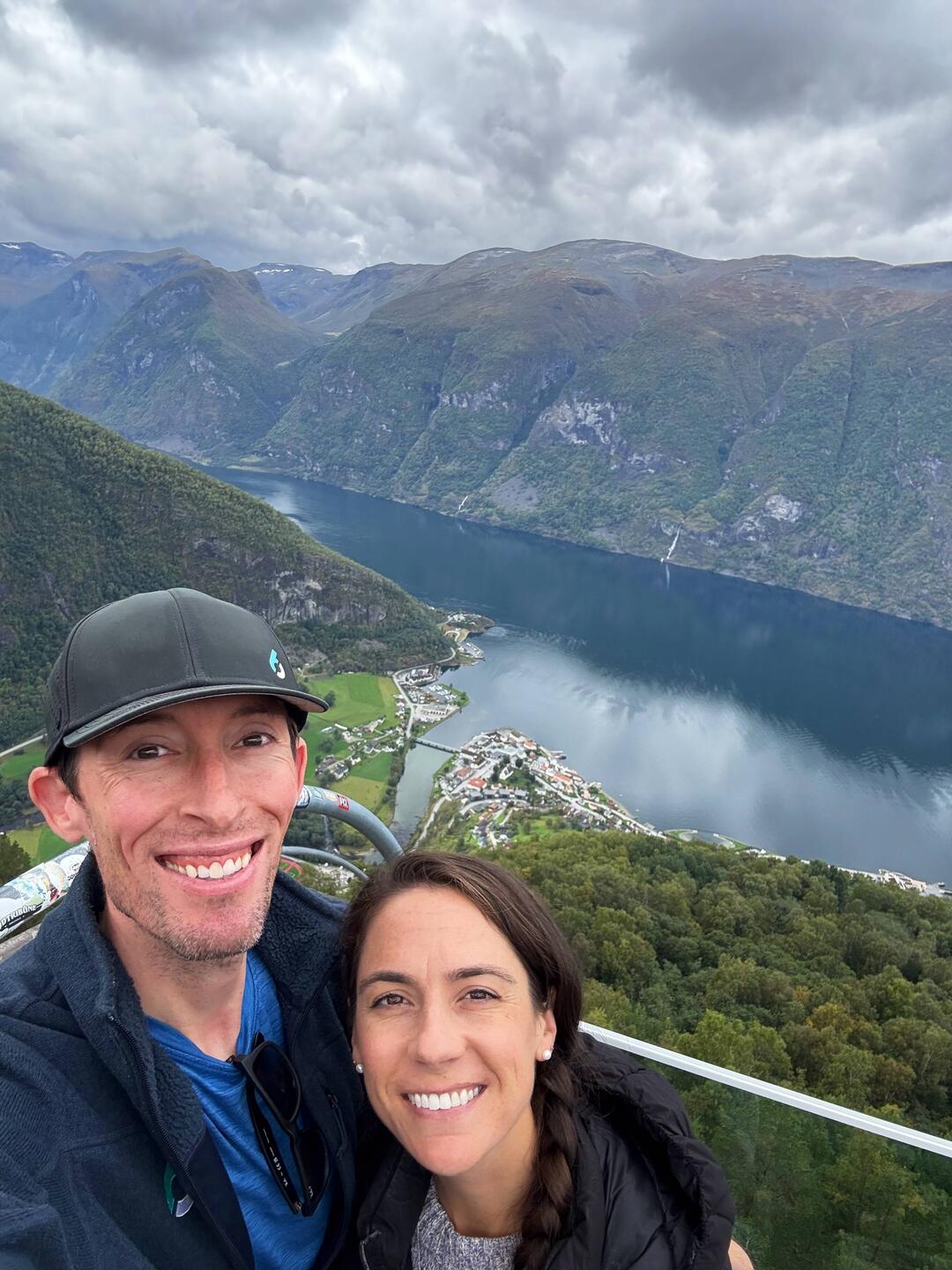 Us atop Stegastein viewpoint