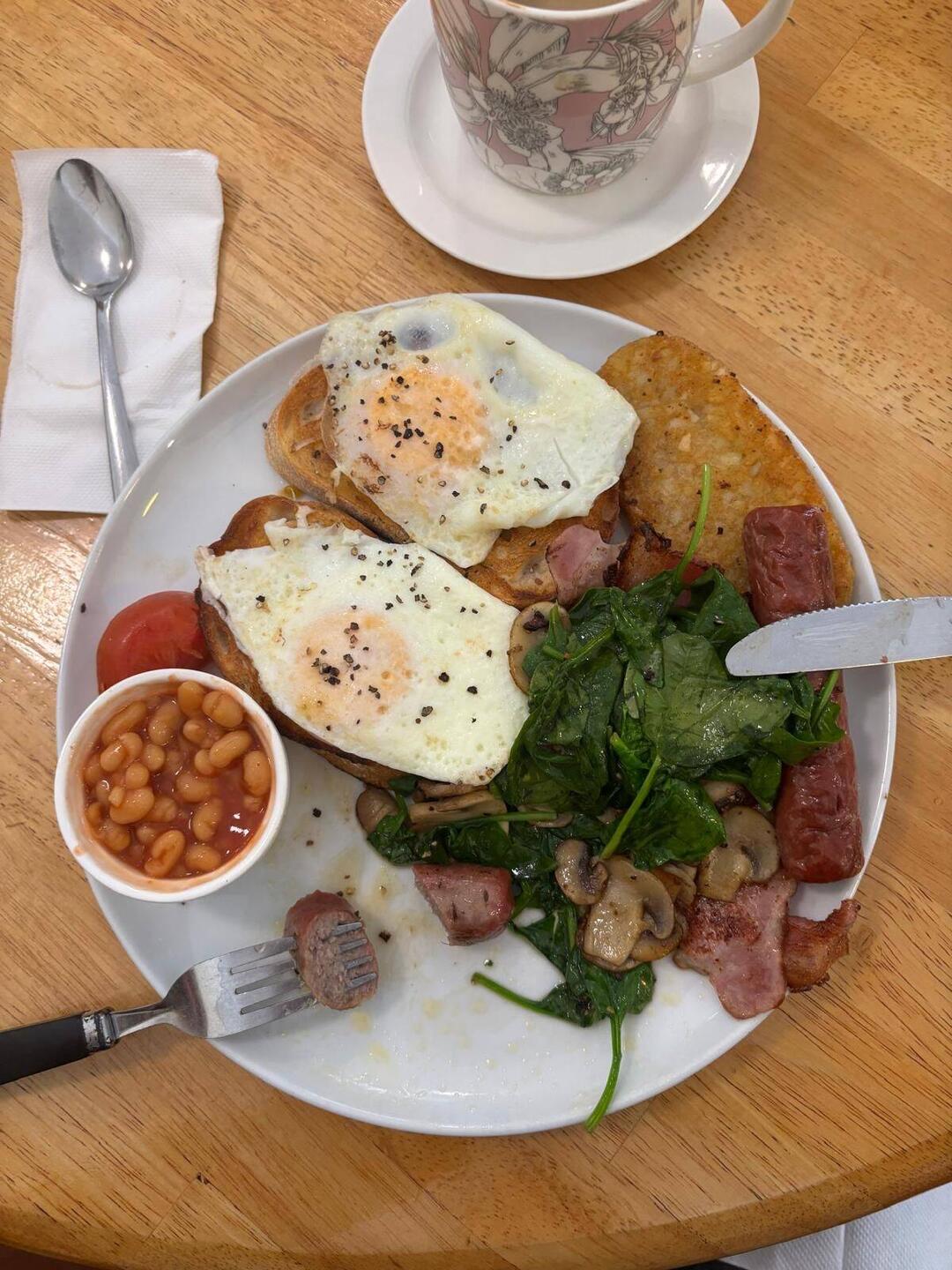 Gearing up for a big day with a big breakfast
