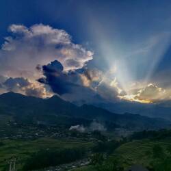 Amazing sunset on my first day in Sapa!