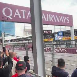 The finish. Verstappen wins.