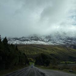 It's been snowing on the mountains this week!
