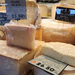 Cheeses galore at the market