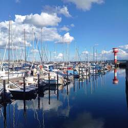 Blick auf den Eckernförder Seglerhafen