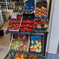 There were some strange clear berries next to the blueberries.