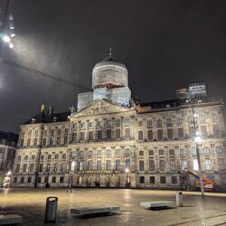 The original palace in rain.