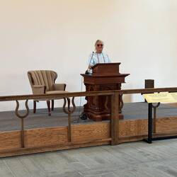 Jill at the podium were it started in 1848