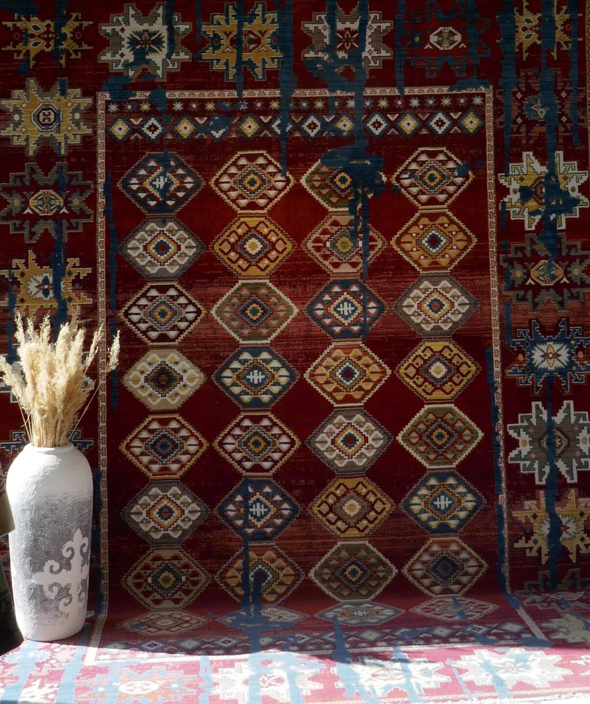 Beautiful handmade carpets - only God can produce perfection so weavers carefully add an error