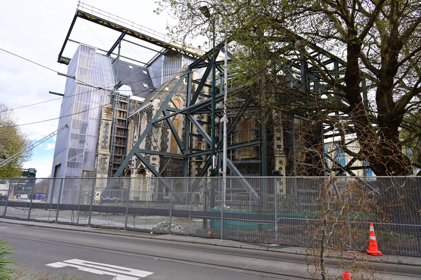 The earthquake-damaged Christchurch Cathedral