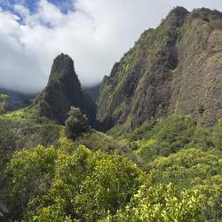 Our view of Kukaʻemoku at ʻĪao Valley.