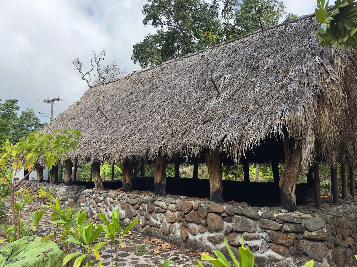 A traditional Hawaii house at the heritage gardens.