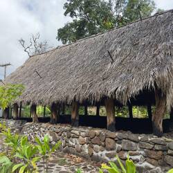 A traditional Hawaii house at the heritage gardens.