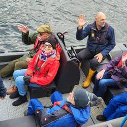 Skipper, steward and some of our fellow guests en route to Plockton