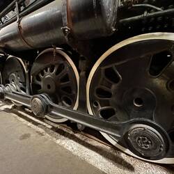 This is a fast passenger locomotive with 68-in driving wheel diameter