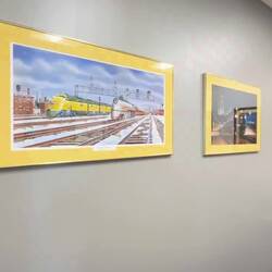 Artworks on the wall in the Rail World boardroom
