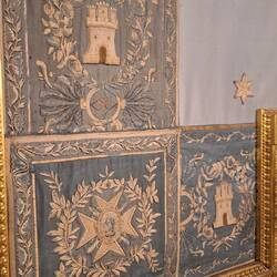 Most rooms have fabric wall coverings like this room. The room where Charles III died