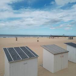 Badehütten am Strand von Ostende