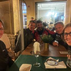 Dinner and Rioja wine with fellow pilgrims.