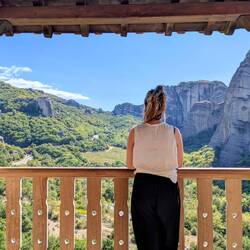 On the balcony of St. Nikolaos of Anapafsas ⛪