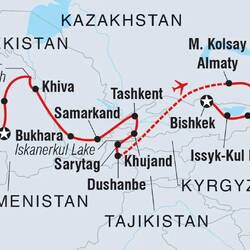 Our tour starts today in Ashgabat and ends in Bishkek