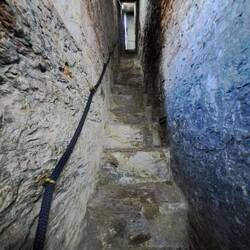 Der Aufstieg im Turm mit Rucksack ein Abenteuer