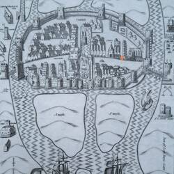 Mittelalterliche Ansicht der Stadt Cork