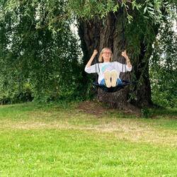 Ellie enjoyed the swing