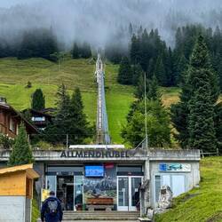 We're going to head up to Allmendhubel by funicular — Mürren, Switzerland.