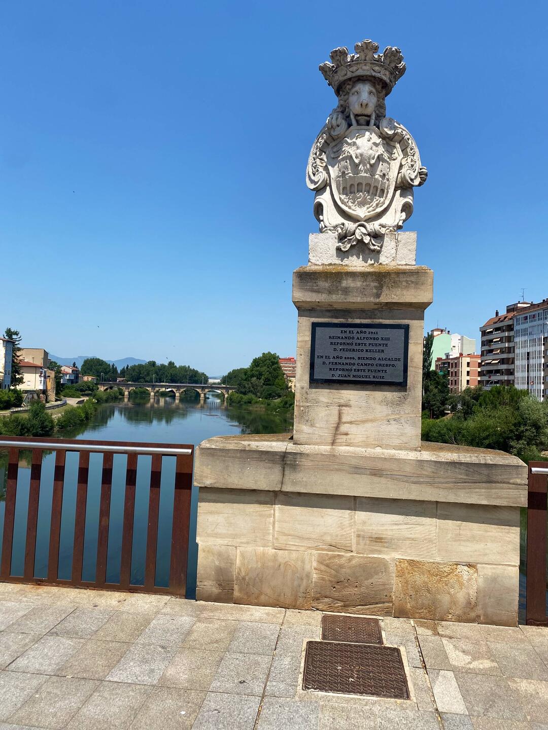 Old bridge over the Ebro River