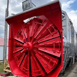 Business end of a rotary. The cutting blades were adjustable.