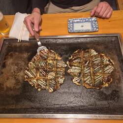 Aber das gebratene japanische Omelette ist sehr lecker