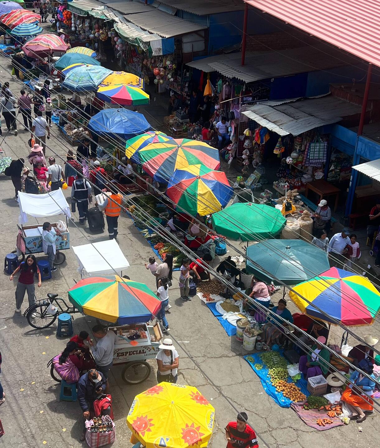 The market just below our bedroom window