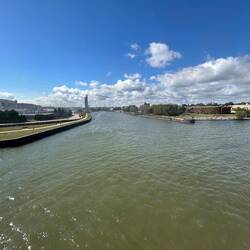 A view up the river as we depart Manitowoc