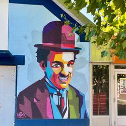 Charlie Chaplin on the Carteret Cinema