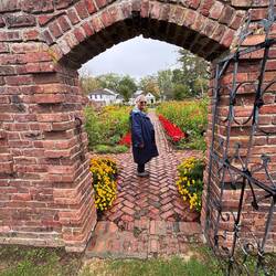 Arched access to walled garden