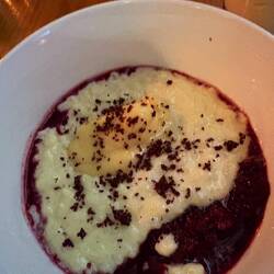 Berries and creamy rice pudding