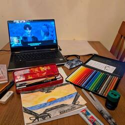 Very happy to have brought my drawing stuff with me - Drive