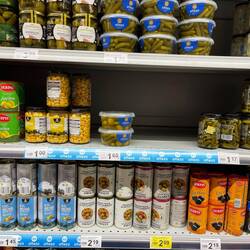 Even the tiniest Spanish grocery stores are full of olives!
