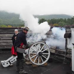 Shooting the 6 pound cannon