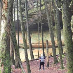 The green and orange are the walls of rock