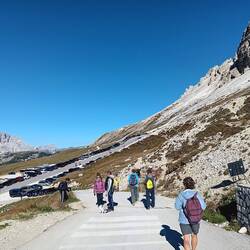 Startin our hike. Those are 40 euro parking spots