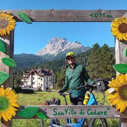 A photo frame along the bike path